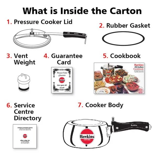 Hawkins Contura Aluminium Inner Lid Pressure Cooker - With Handle, Silver, HC20, 2 l-6.webp